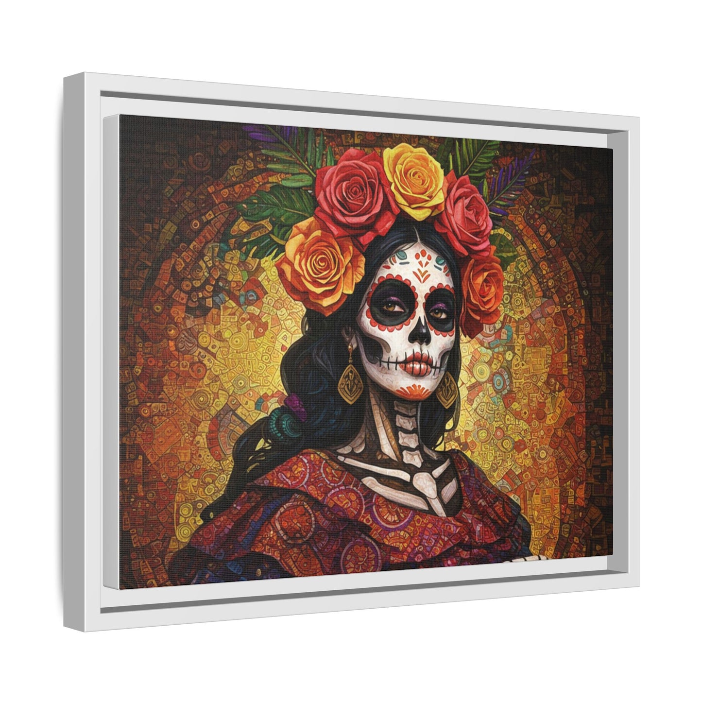 LaCatrina Elegance: Multi-Color Framed Matte Canvas Art