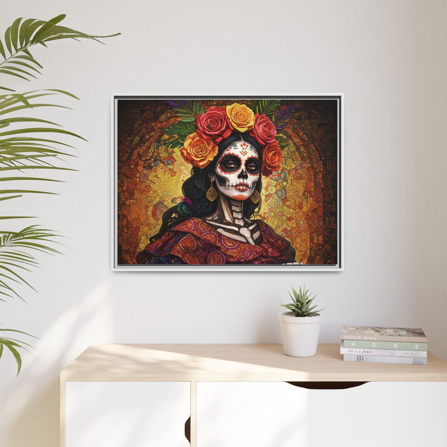 LaCatrina Elegance: Multi-Color Framed Matte Canvas Art