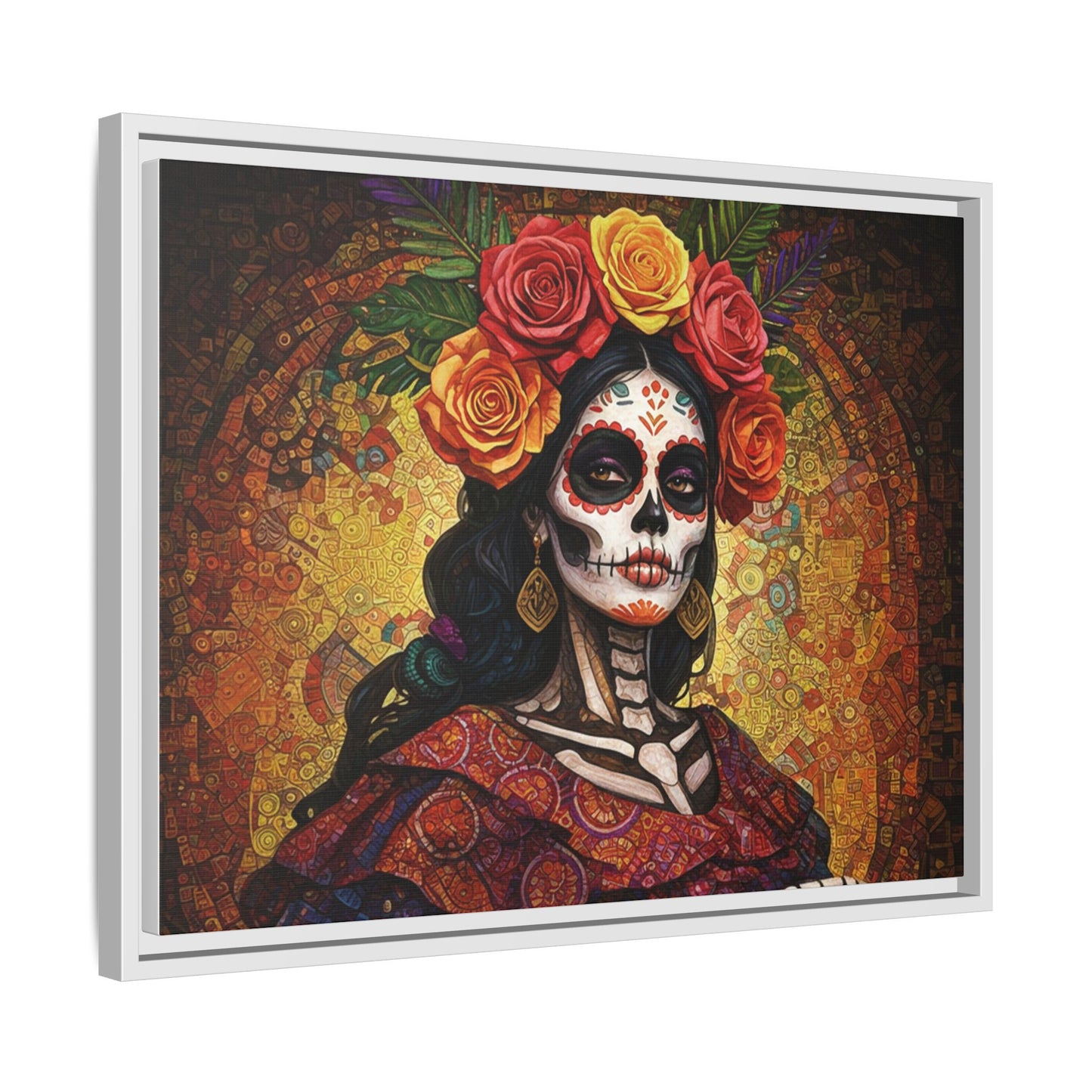 LaCatrina Elegance: Multi-Color Framed Matte Canvas Art
