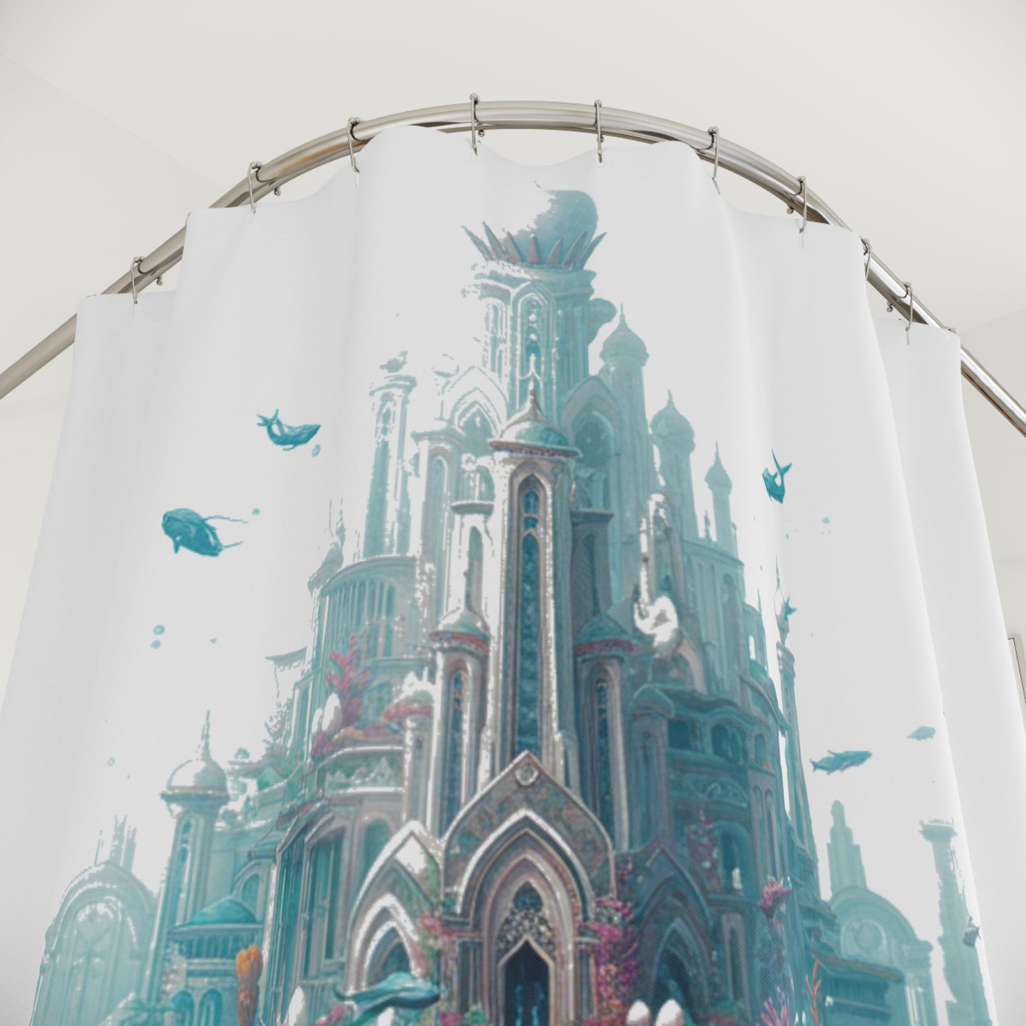 Mystic Atlan Fantasy Shower Curtain – Edgy Epic Design #18