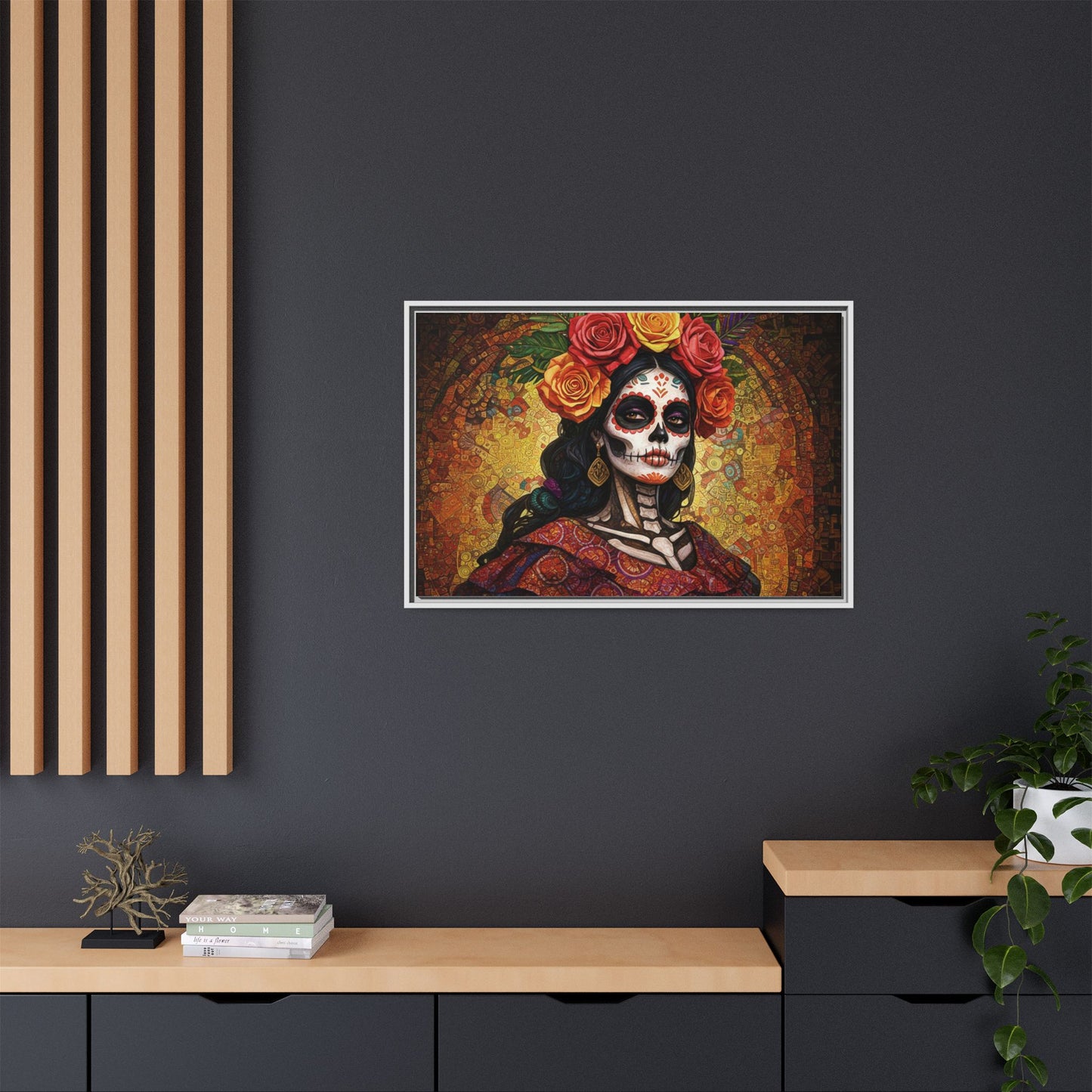 LaCatrina Elegance: Multi-Color Framed Matte Canvas Art