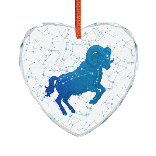 Aries Edge: Zodiac Crystal Glass Ornament