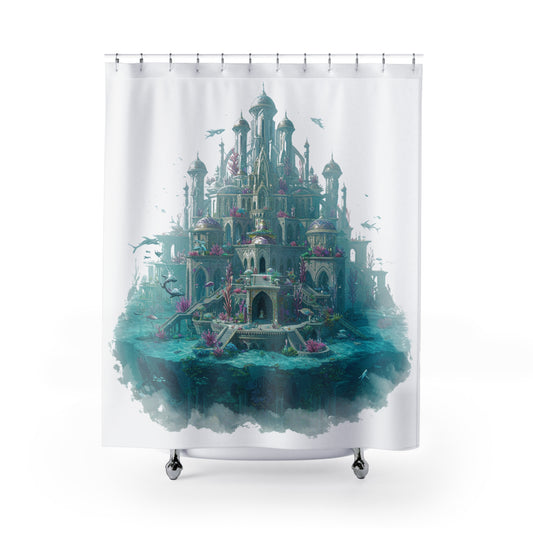 Mystic Atlan Warrior Shower Curtain - Edgy Fantasy Style