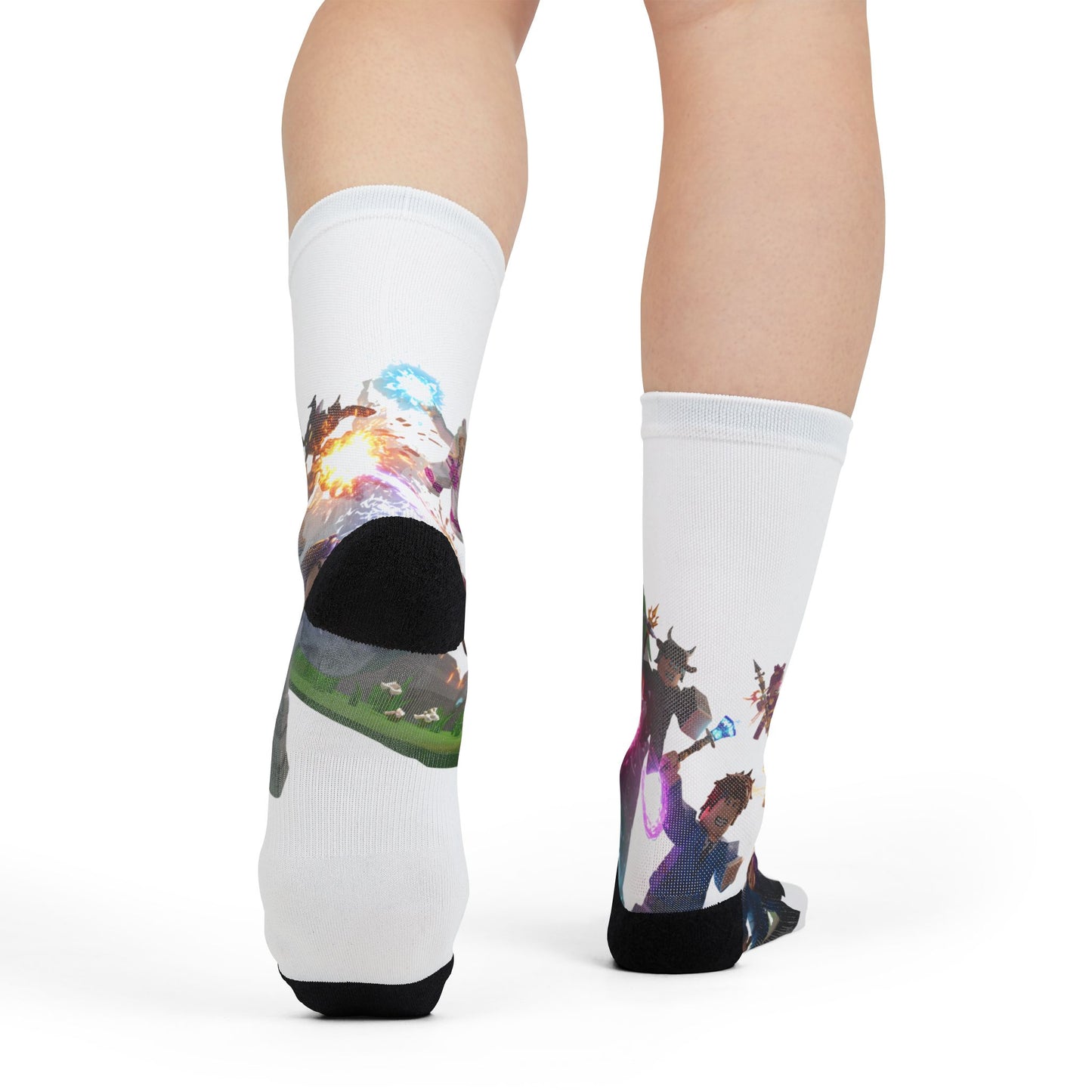 Voxel Rebellion: Edgy Character Crew Socks