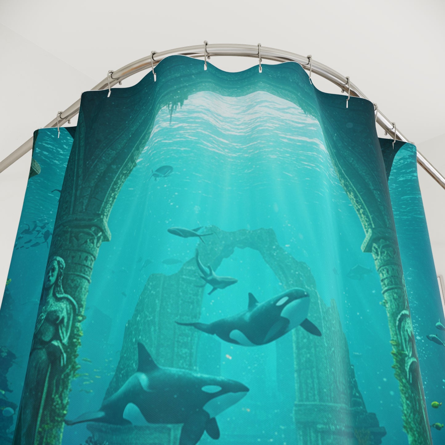 Atlantis Edge: Dive Into Mystery Shower Curtain