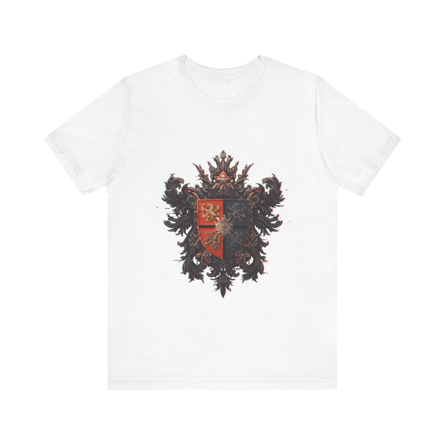 Guild Emblem Fusion Tee - Trendy Unisex Jersey with Unique Sleeve Print