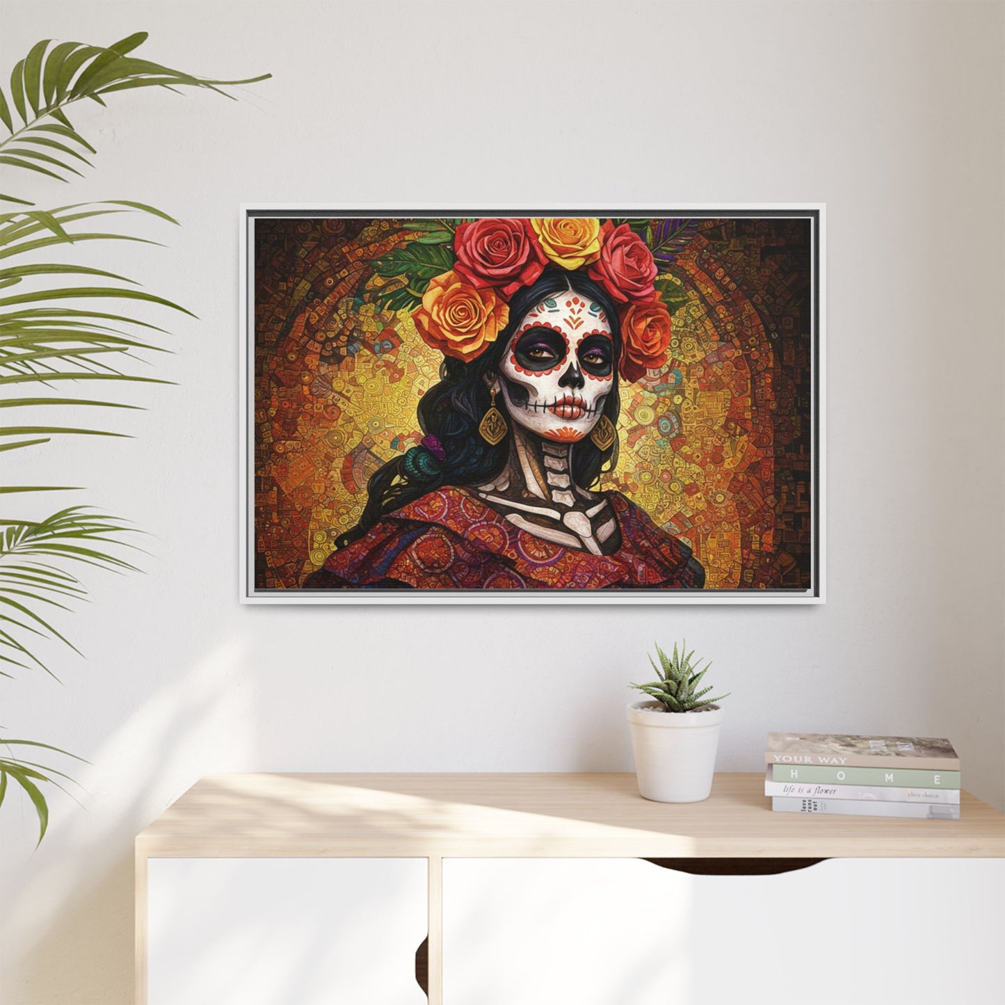 LaCatrina Elegance: Multi-Color Framed Matte Canvas Art