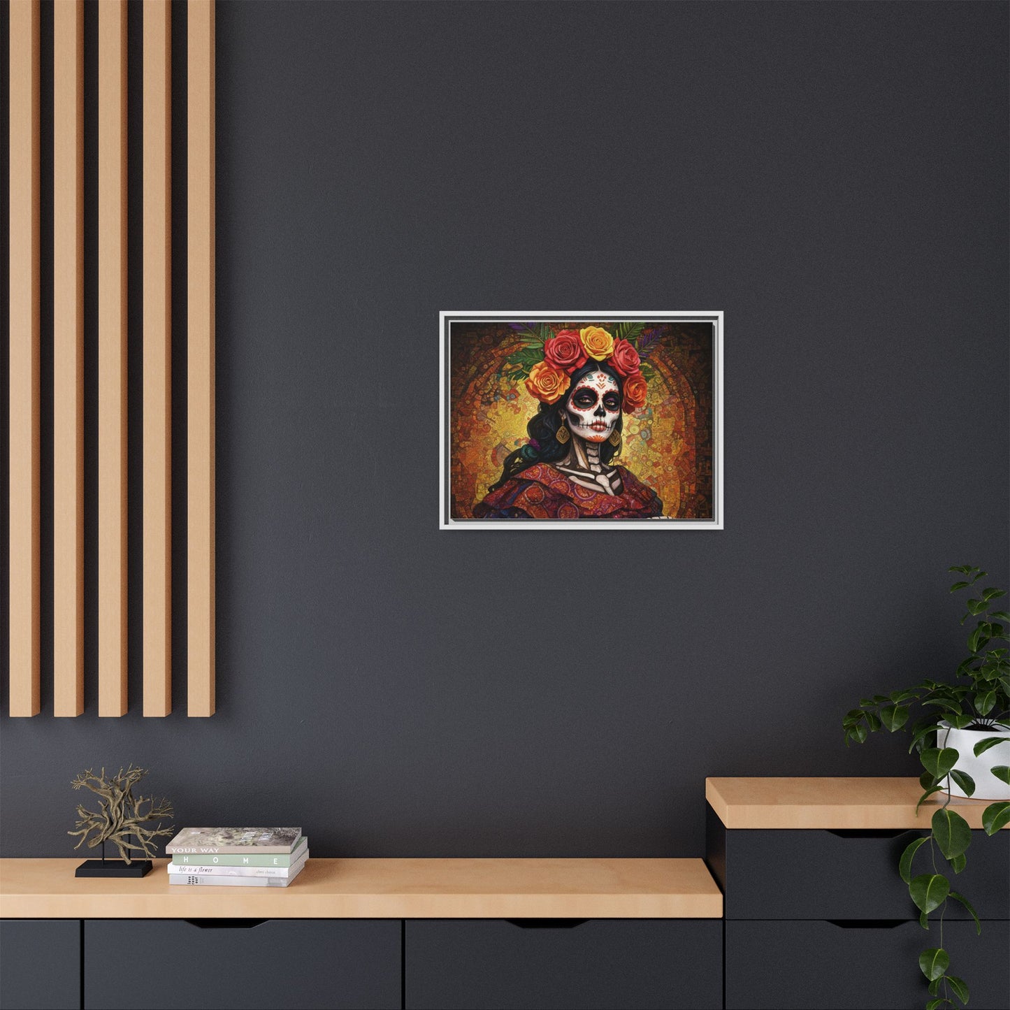 LaCatrina Elegance: Multi-Color Framed Matte Canvas Art