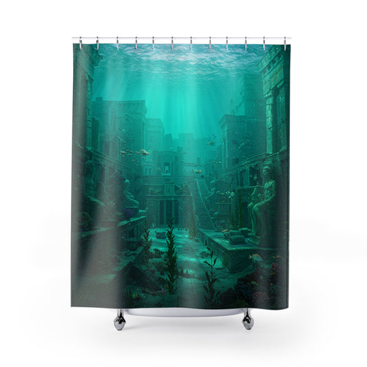 Atlantis Unveiled: Edgy Urban Shower Curtain