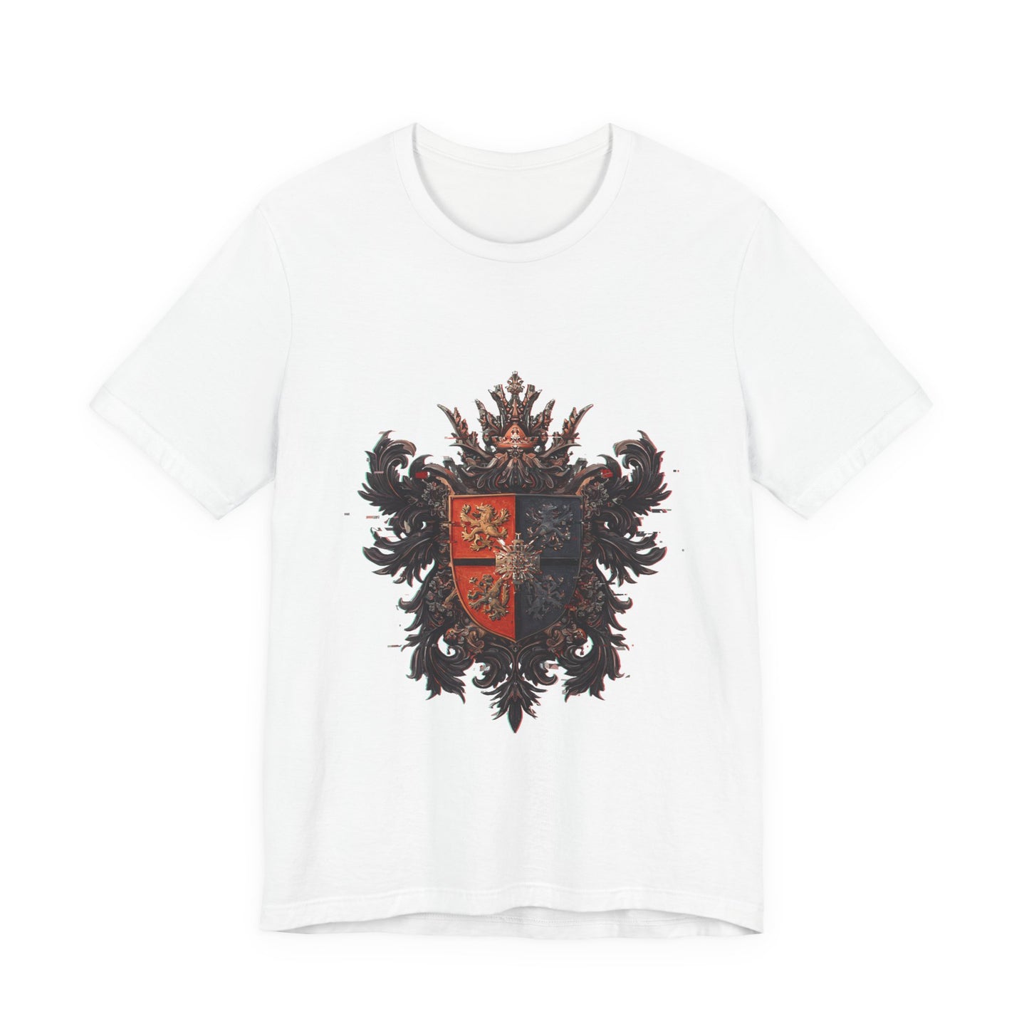 Guild Emblem Fusion Tee - Trendy Unisex Jersey with Unique Sleeve Print