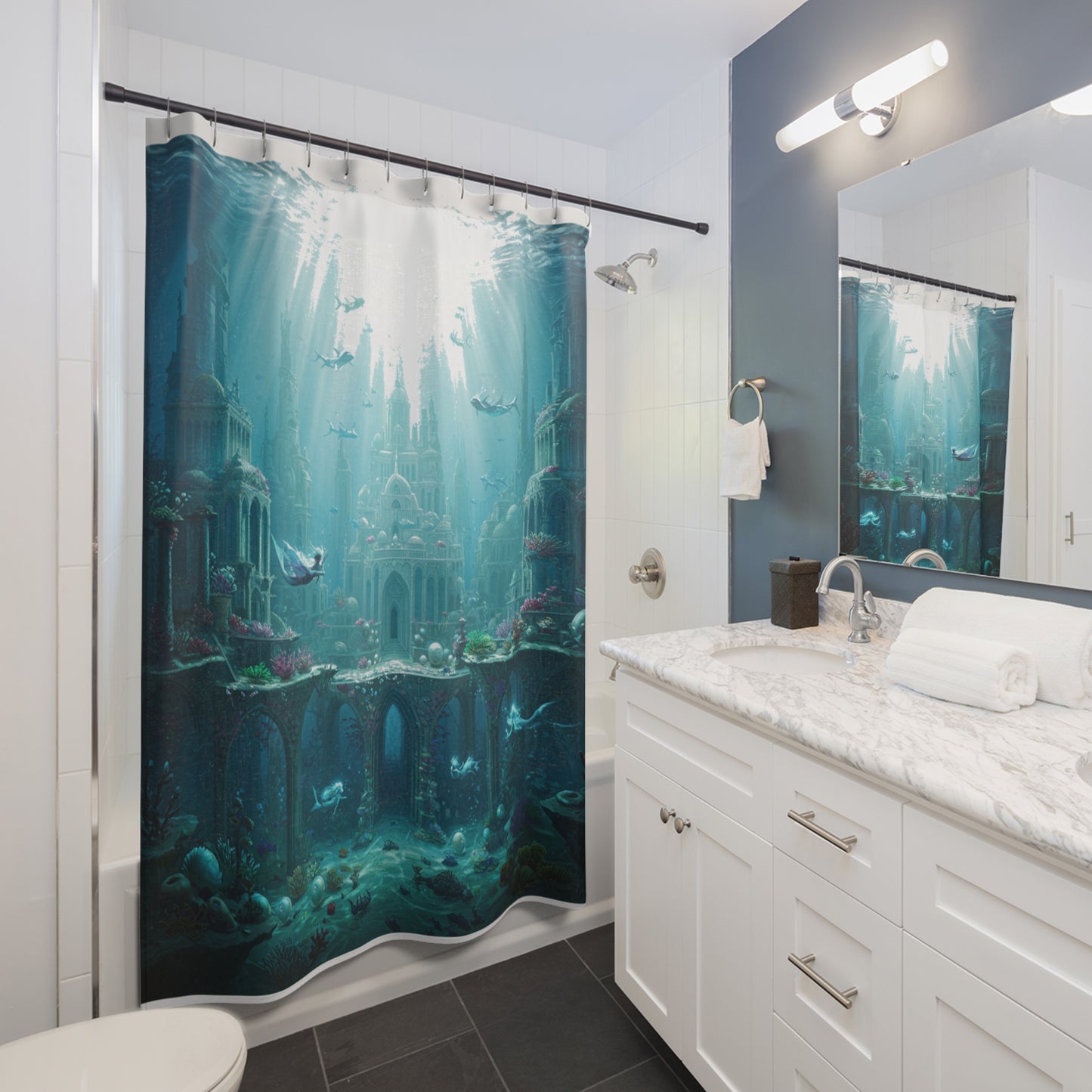 Mystic Atlan Fantasy Shower Curtain - Edgy Design #13