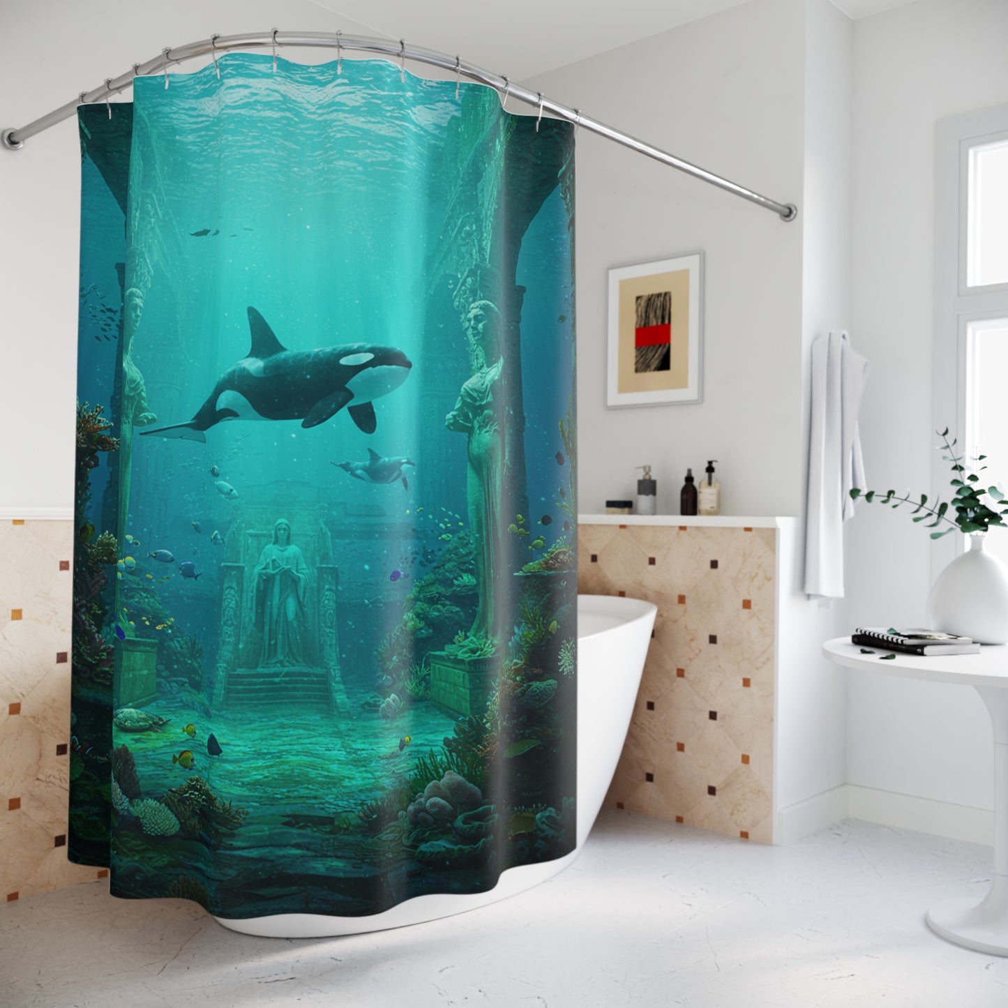 Atlantis Edge: Dive into Mystery Shower Curtain