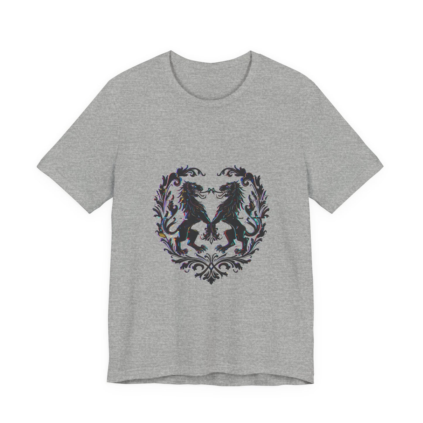 Glitch Heraldry Unisex Tee: Trendy Fusion Style