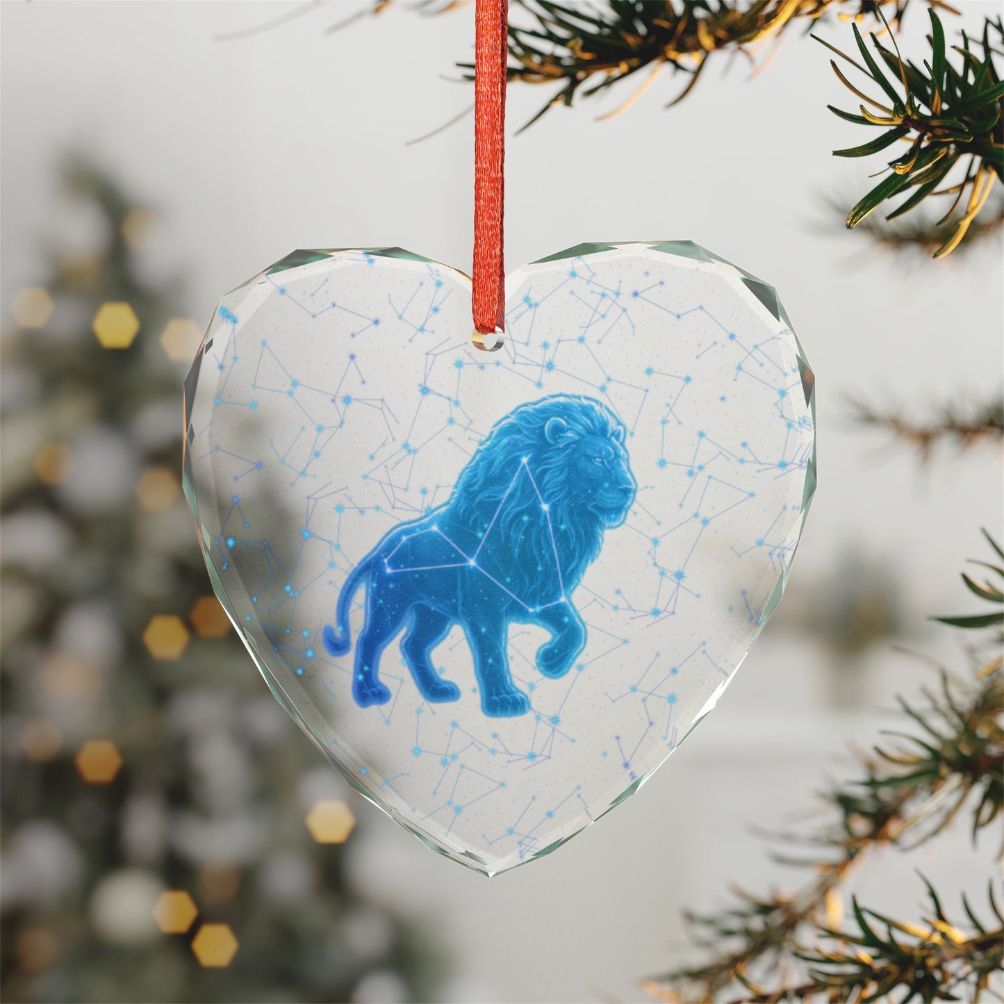 Leo Zodiac Edge: Crystal Glass Ornament
