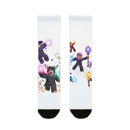 Pixel Power Punch Crew Socks: Unleash Your Edgy Side