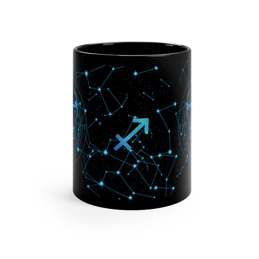 Starry Night Edition - Sagittarius Constellation Coffee Mug, Astrology Gifts, Zodiac Lover's Mug, Birthday Gift for Her, Celestial Mug, 11oz Black Cup