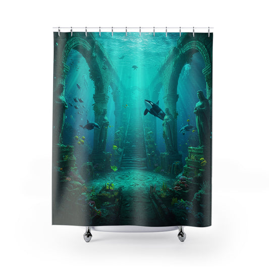Atlantis Edge: Dive into Mystery Shower Curtain