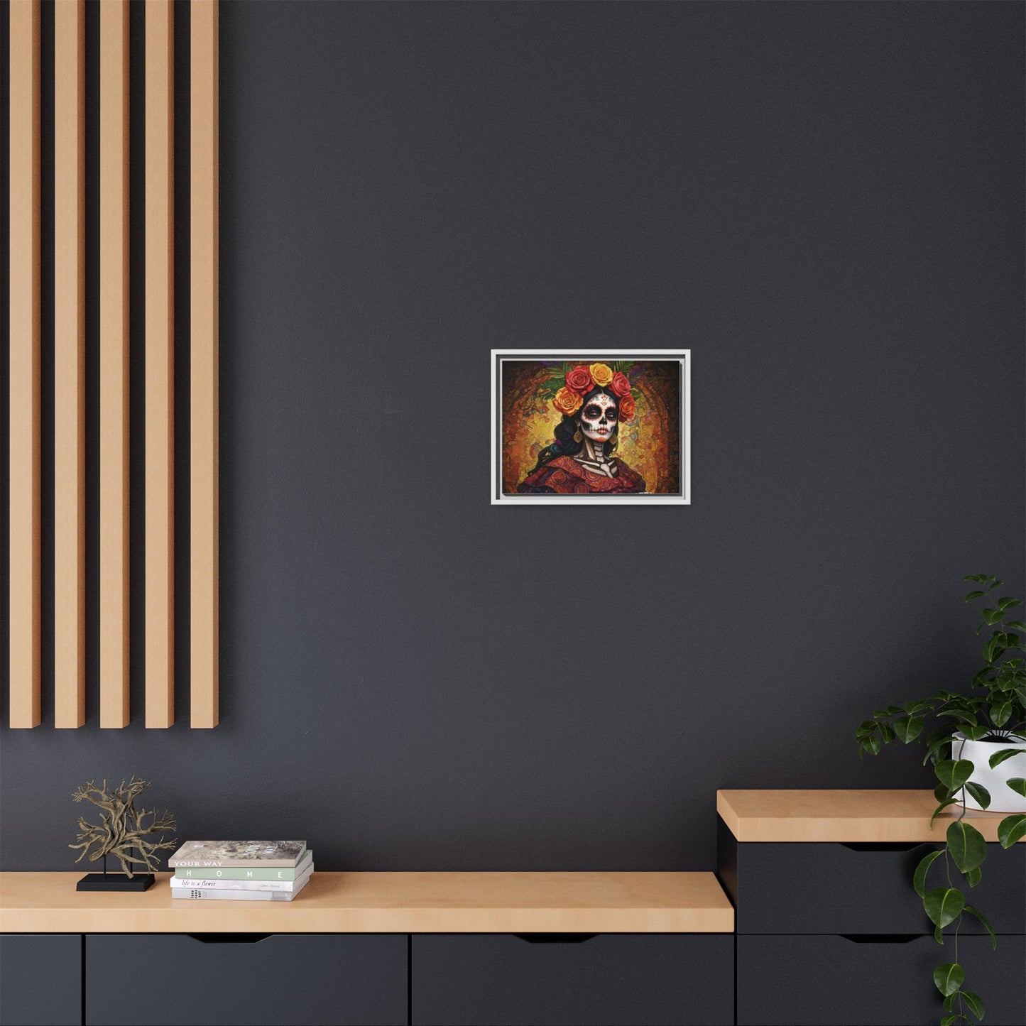 LaCatrina Elegance: Multi-Color Framed Matte Canvas Art
