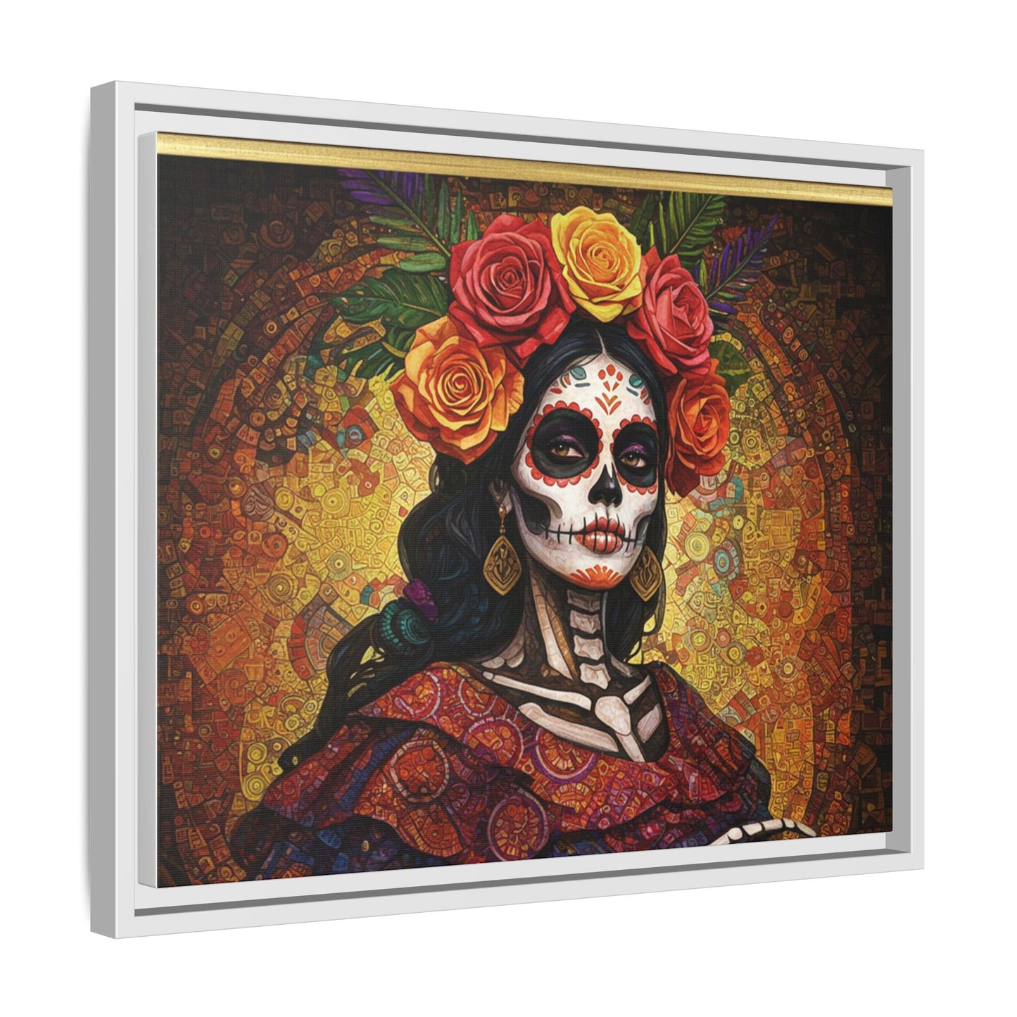 LaCatrina Elegance: Multi-Color Framed Matte Canvas Art