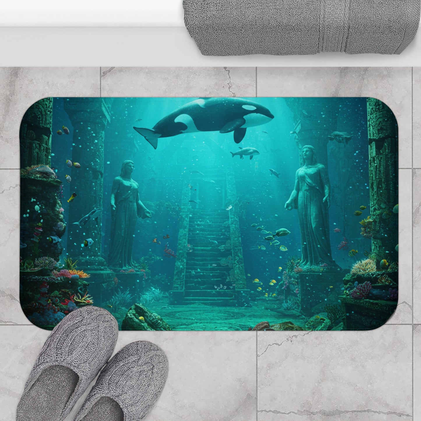 Atlantis Escape Bath Mat - Step into a Lost World