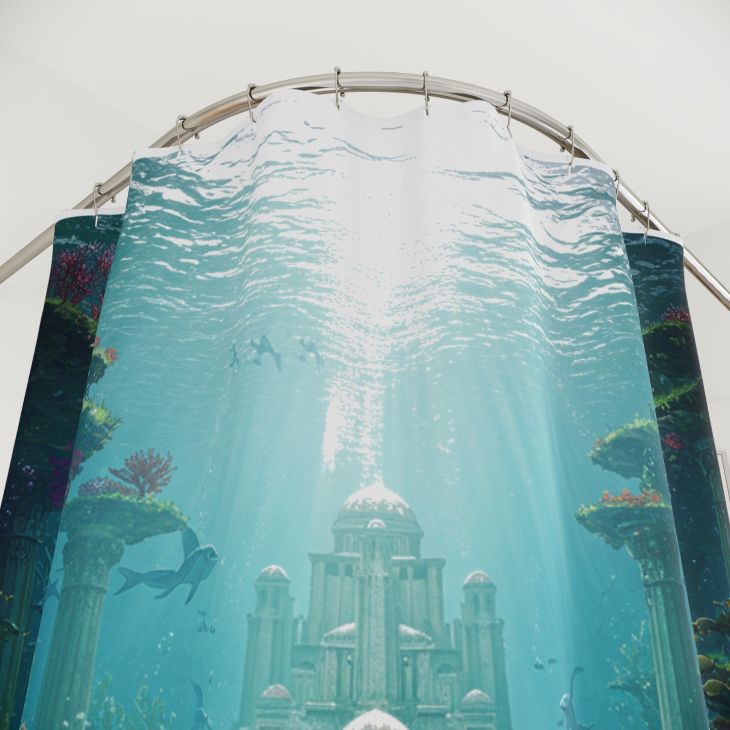 Mystic Atlan Epic Fantasy Shower Curtain - Edge of Adventure