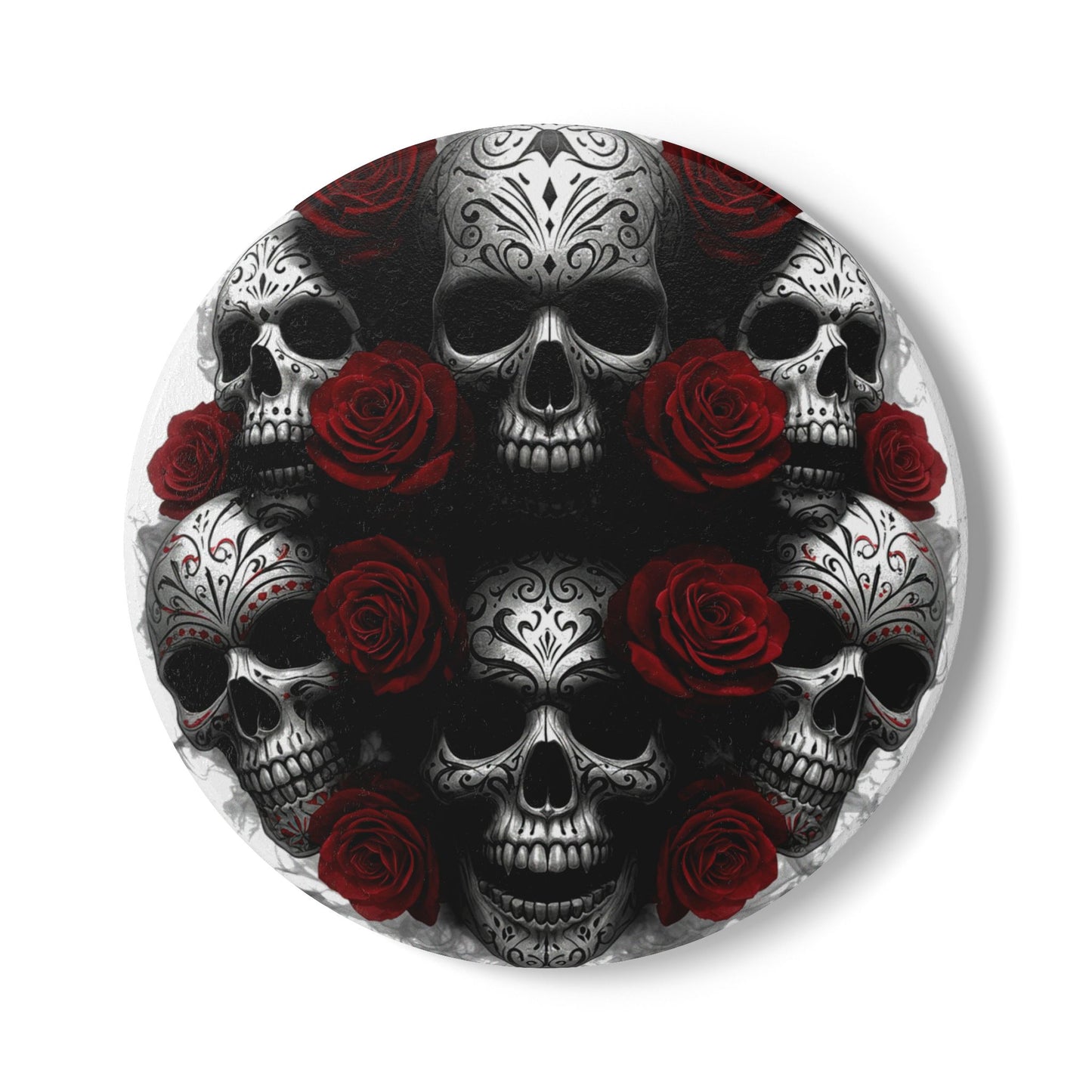 LaCatrina Edge: Dark Elegance Ceramic Coaster