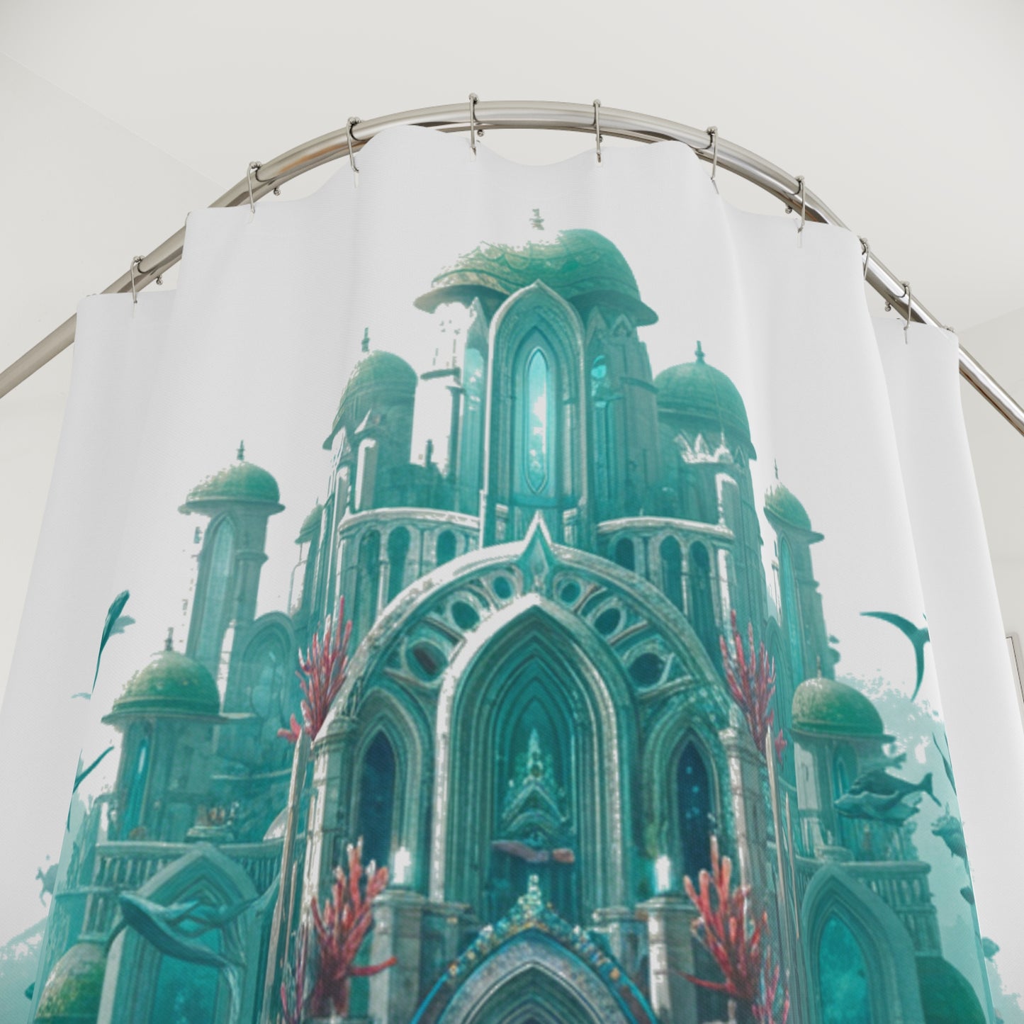 Mystic Atlan Realms Shower Curtain - Edgy Fantasy Design