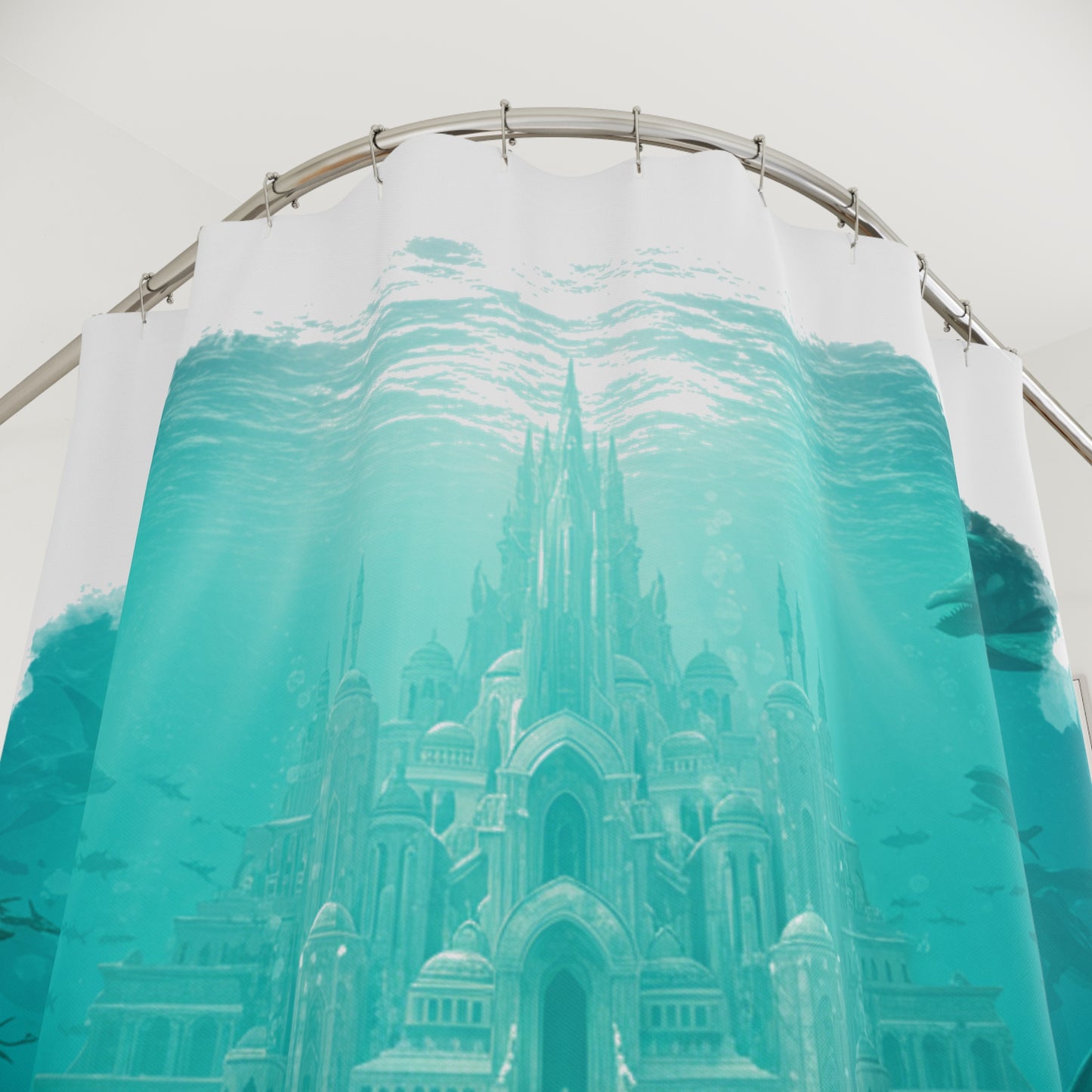 Mystic Atlan Fantasy Edgy Shower Curtain