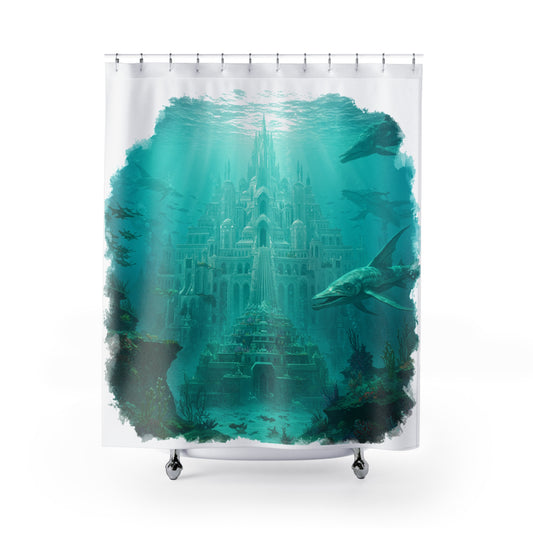 Mystic Atlan Fantasy Edgy Shower Curtain