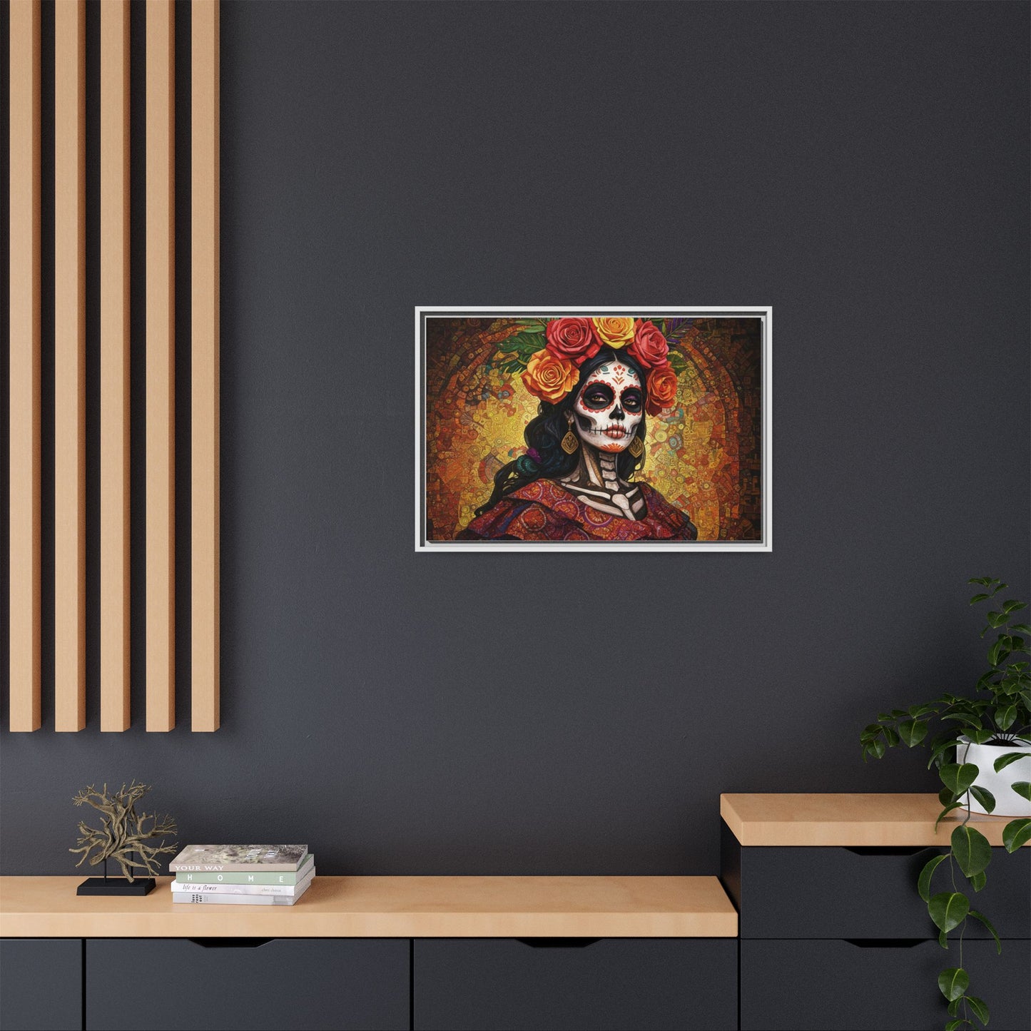 LaCatrina Elegance: Multi-Color Framed Matte Canvas Art