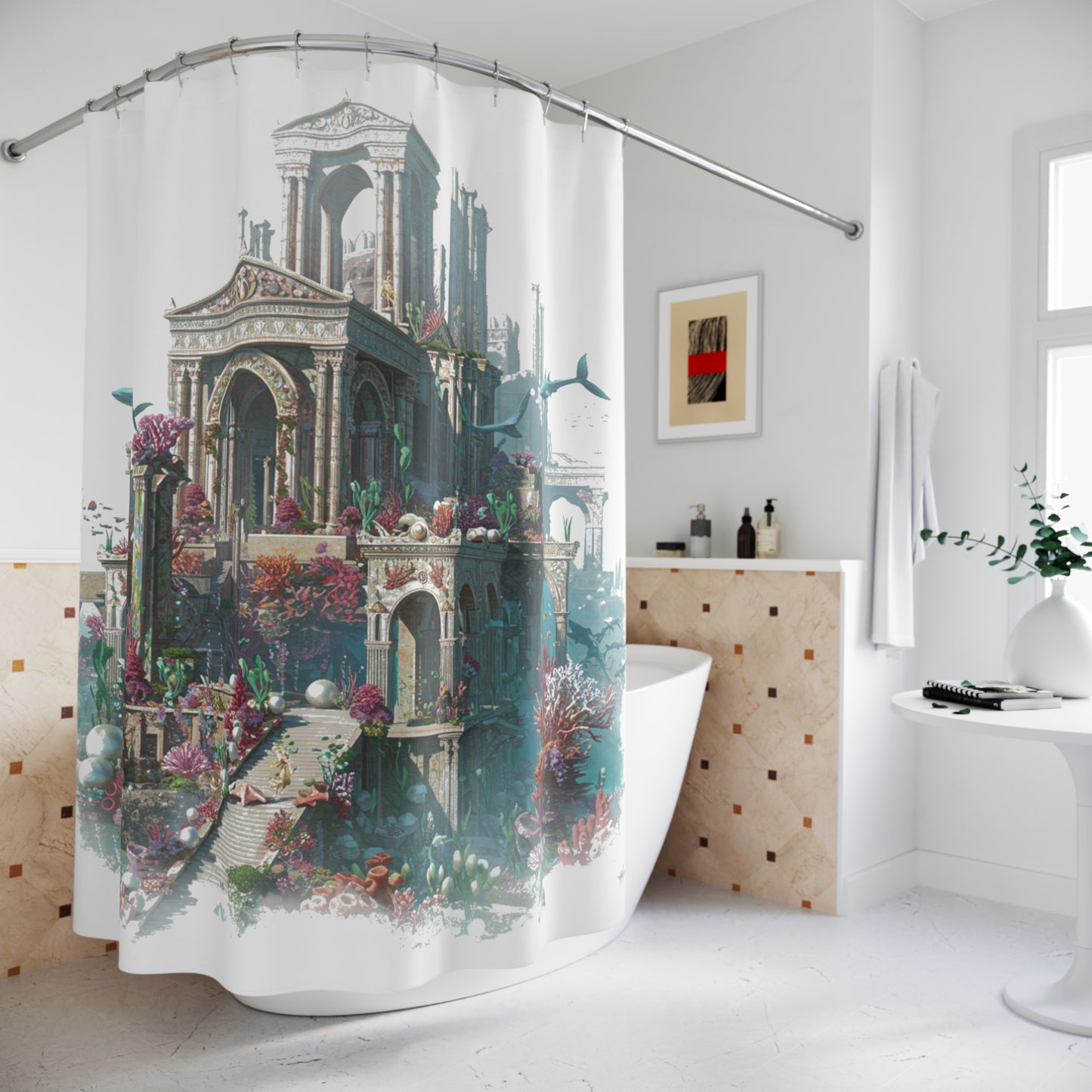 Mystic Atlan Realm Shower Curtain - Epic Fantasy Edition