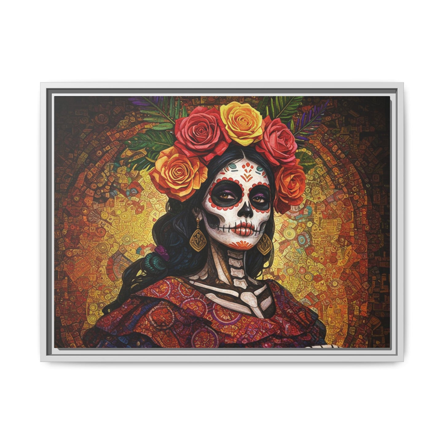 LaCatrina Elegance: Multi-Color Framed Matte Canvas Art