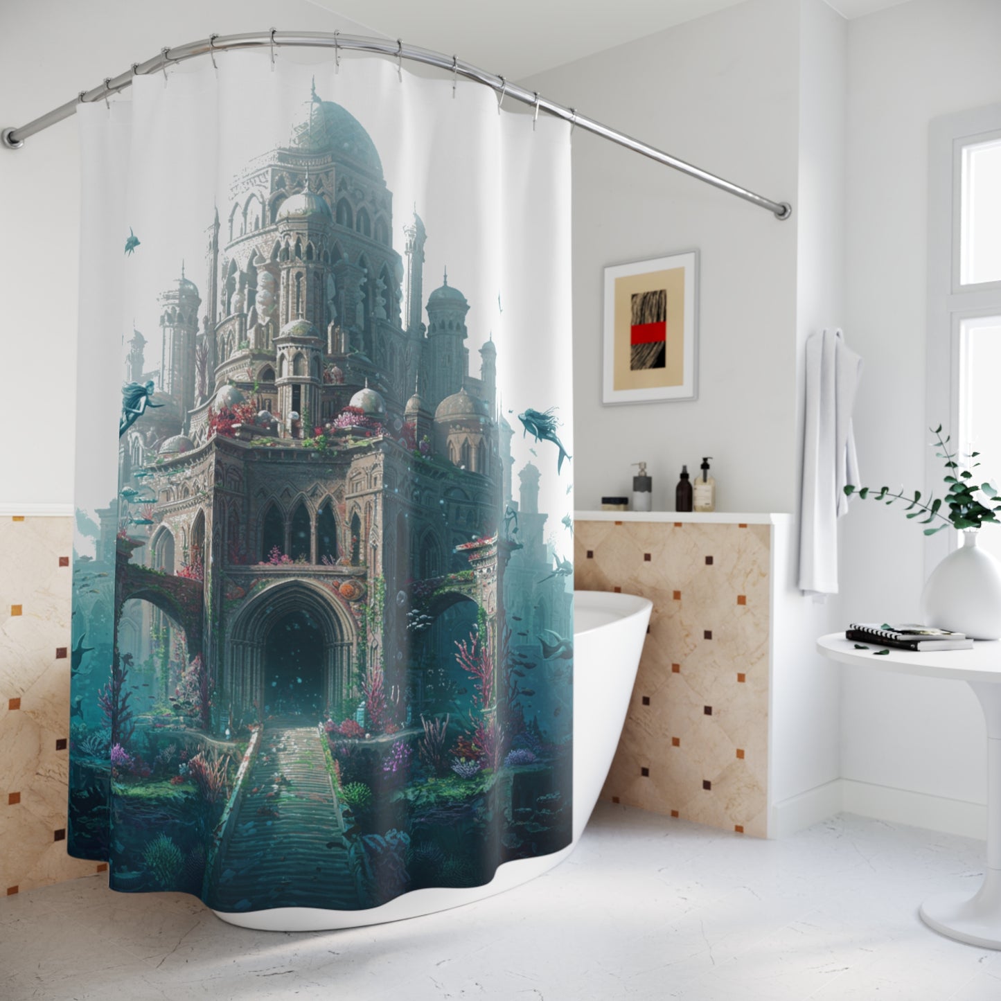 Mystic Atlan Warrior Shower Curtain