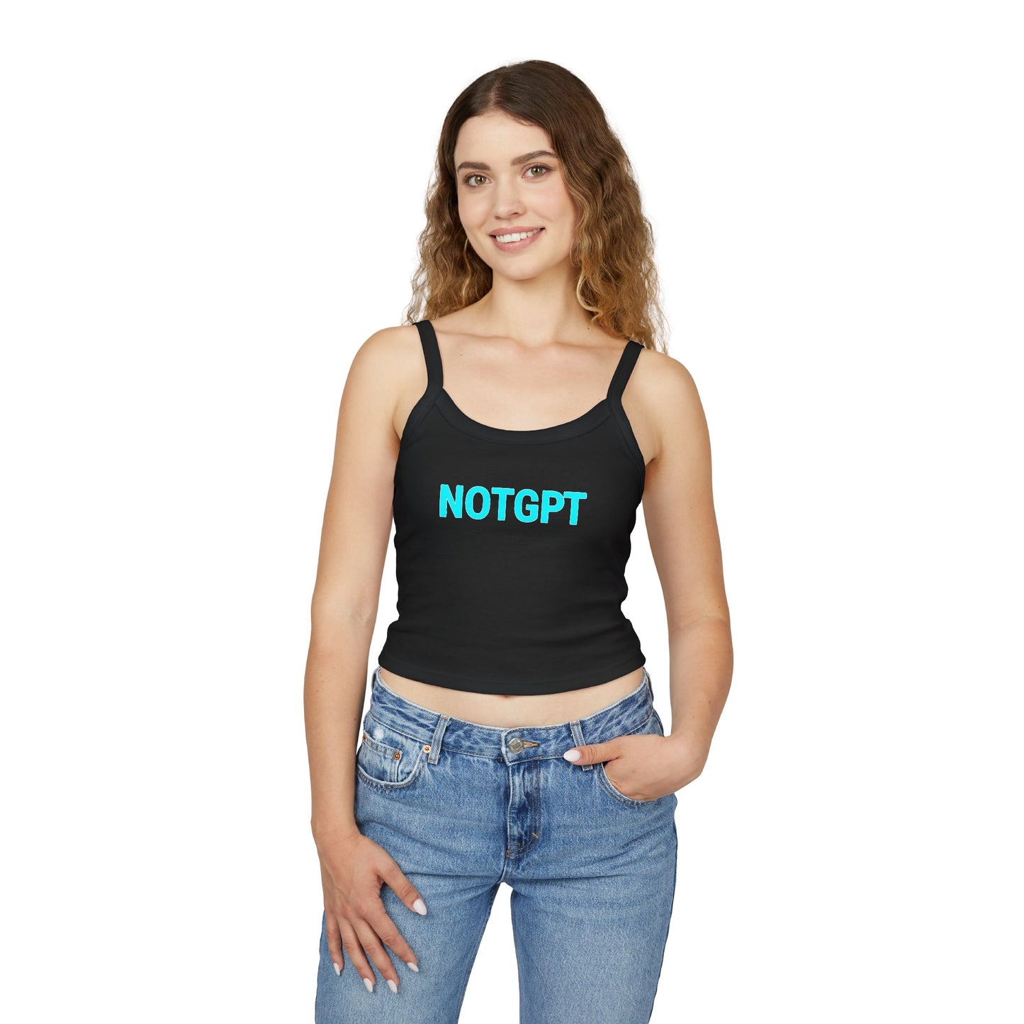 NOTGPT Classic Cyan - Spaghetti Strap Tank Top