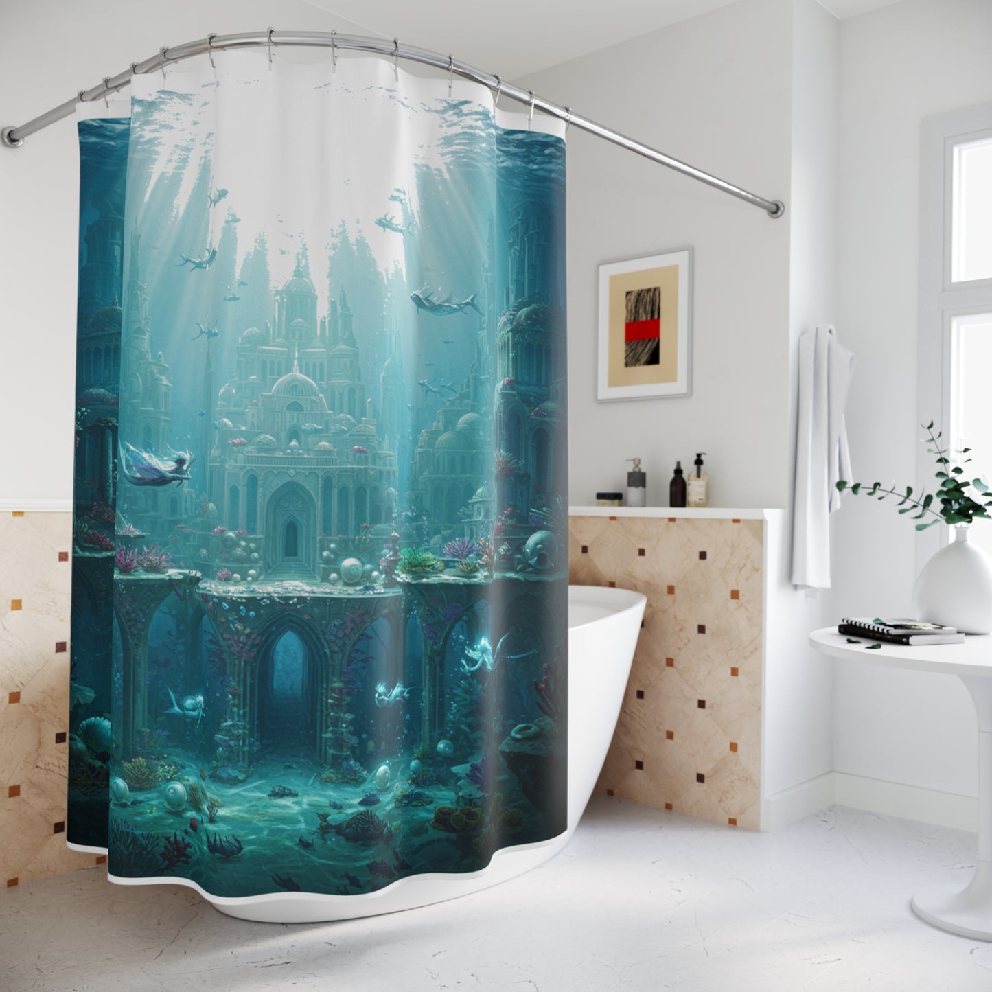 Mystic Atlan Fantasy Shower Curtain - Edgy Design #13