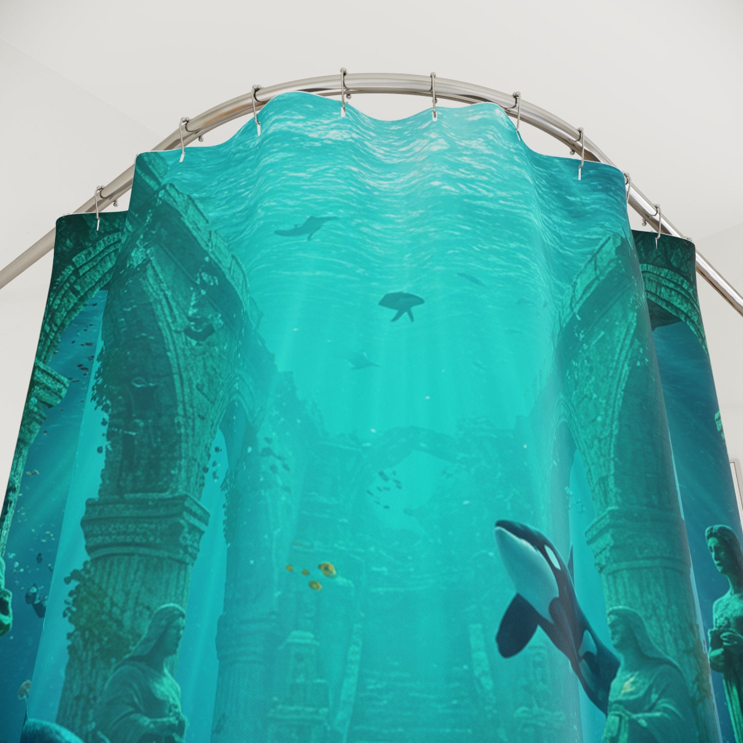 Atlantis Edge: Dive into Mystery Shower Curtain