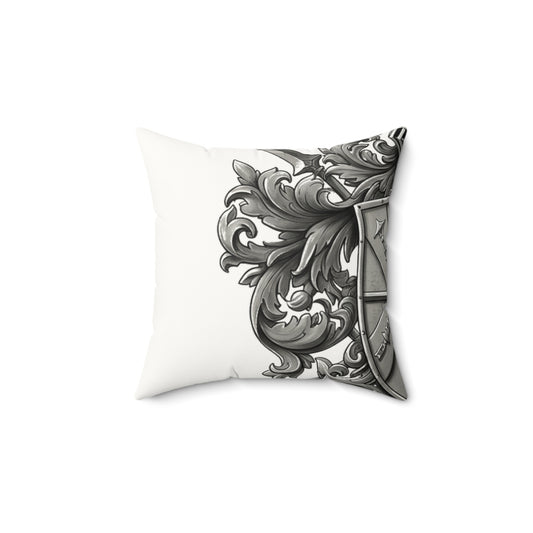 Edgy Enclave: Dual Guild Faux Suede Pillow