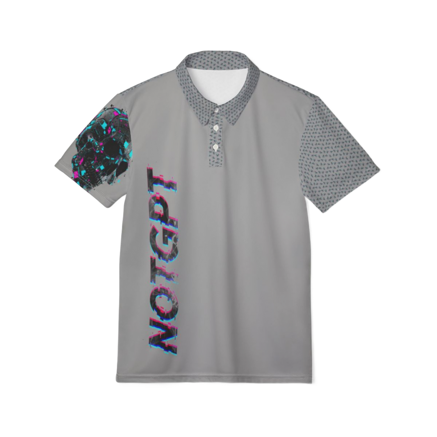 NOTGPT Glitched Vapor — Polyester Polo - All-over Print